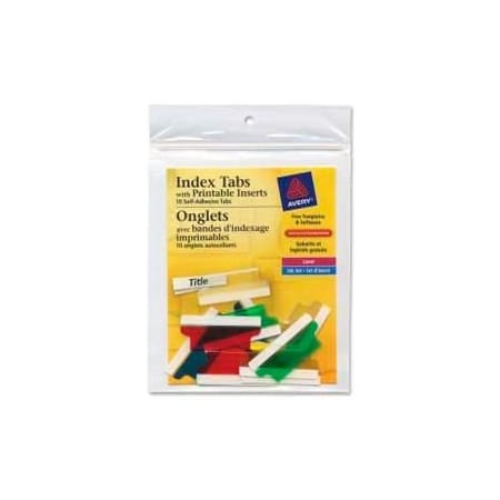 Avery Avery Self-Adhesive Index Tabs with Printable Inserts, 1-1/2" Width, Assorted, 25 Tabs/Pack 16228